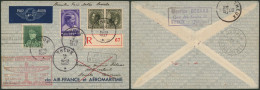 Affranch. Mixte Sur Lettre Par Avion En Recommandé De Theux (1937) > Poste Restante Douala (Cameroun)via Aéromaritime - Brieven En Documenten