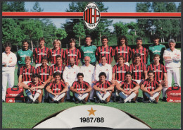 FOOTBALL - ITALIA MILANO 23.5.1988 - A.C. MILAN CAMPIONE D'ITALIA 1987/88 - CARTOLINA GIGANTE CON ROSA DELLA SQUADRA - A - Equipos Famosos