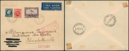 Affranch. Mixte Sur Lettre Par Avion De Bruxelles (1930) > Elisabethville (Controleur Des Postes) / Liaison Aérienne - Brieven En Documenten