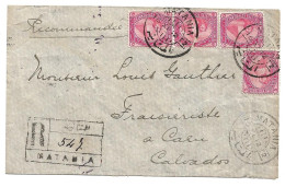 (C04) REGISTRED COVER WITH 5M.  X4 STAMPS - MATANIA => FRANCE 1912 - 1866-1914 Khedivaat Egypte