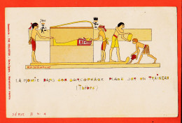 00509 / ⭐ ♥️  Illustration GIORGIO ◉ THEBES Momie Sarcophage Plage Traineau  ◉ THE COLLECTION  Serie D N° 4 Caire Egypte - Louxor