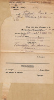 00589 ● Commune De LA GARDE Var Coopérative Syndicat AGRICOLE Convocation Réunion Du 10.08.1946 à VEYRET Paul - Sin Clasificación