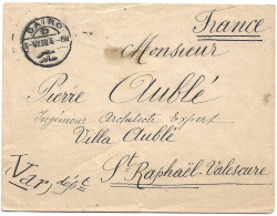 (C04) COVER WITH 5M. X 2 STAMPS - CAIRO / D => FRANCE 1909 - 1866-1914 Khedivate Of Egypt