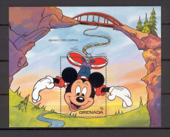 Disney Grenada 1992 Mickey - Bungee Cord Jumping MS MNH - Disney