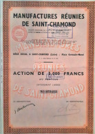 Manufactures Réunies De Saint-Chamond - 1958 - Action De 5000 Francs - Textiles