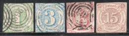 ALEMANIA – THURN Y TAXIS SUR Serie No Completa X 4 Sellos Usados CIFRAS Año 1859 – Valorizada En Catálogo € 104,25 - Afgestempeld