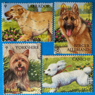 France 2011 : Série "Nature" Les Chiens N° 4545 à 4548 Oblitéré - Used Stamps