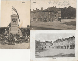 3 AK Stenay, Meuse (55) - Kriegerdenkmal + Papeterie Tabac + Marktplatz - Stenay