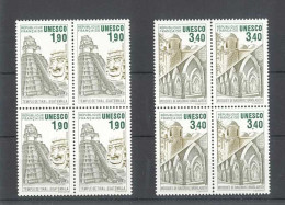 TIMBRE DE SERVICE - Unesco -2 Blocs De 4 Timbres - Yvert 91-92 - Neuf Sans Trace De Charnière - Nuevos