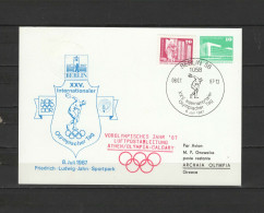 DDR 1987 Olympic Games Commemorative Postcard To Greece - Estate 1988: Seul