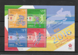 Hong Kong, 2016 Rio De Janeiro Olympics, Minisheet MNH (H496) - Nuevos