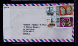 Gc8478 CHILE Papillons Butterflies Insectes Faune Animals èglises Churches Mailed 1996 Melle - Papillons