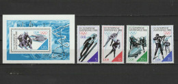 DDR 1988 Olympic Games Calgary Set Of 4 + S/s MNH - Hiver 1988: Calgary