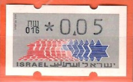 Israel, ATM (Klüssendorf); MiNr. 3; 0,05 NIS; Postfrisch, Automaten Nr. 016; A-2666 - Automatenmarken (Frama)