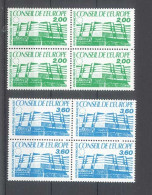 TIMBRE DE SERVICE - Conseil De L' Europe - 2 Blocs De 4 Timbres - Yvert 96 à 97 - Neuf Sans Trace De Charnière - Mint/Hinged