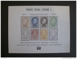 STAMPS GERMANIA CARTONCINO ANNIVERSARIO FRANCOBOLLI TELEGRAFO FRANCESCO GIUSEPPE I - Blocks & Kleinbögen