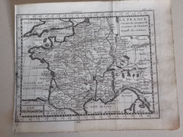 Carte Géographique, France , 1760, Sorti Do Livre Géographie Universelle. 20x15 - Geographical Maps