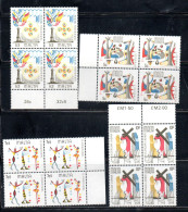 MALTA 1976 MALTESE FOLK FESTIVAL FOLKLORE FOLCLORE FESTA POPOLARE COMPLETE SET SERIE COMPLETA BLOCK QUARTINA MNH - Malte