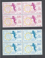 TIMBRE DE SERVICE - Conseil De L' Europe - 2 Blocs De 4 Timbres - Yvert 100-101 - Neuf Sans Trace De Charnière - Mint/Hinged