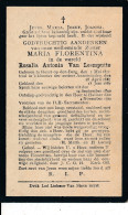 ZUSTER   MARIA FLORENTINA / ROSALIA VAN LEEMPUTTE - HEIST OP DEN BERG 1871     HALLAER 1919     ZIE AFBEELDINGEN - Avvisi Di Necrologio