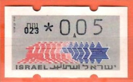 Israel, ATM (Klüssendorf); MiNr. 3; 0,05 NIS; Postfrisch, Automaten Nr. 023; A-2673 - Affrancature Meccaniche/Frama