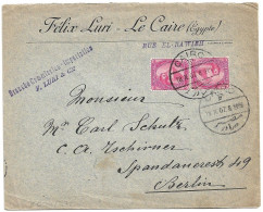 (C04) COVER WITH 5M. X2 STAMPS - CAIRO / F => GERMANY 1907 - 1866-1914 Khedivate Of Egypt