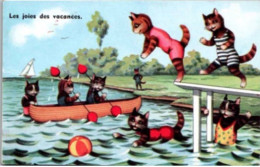 " Les Joies Des Vacances "   Chats - Contemporain (à Partir De 1950)