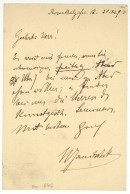 Kunstgeschichte Hubert Janitschek (1846-1894) Österr. Kunsthistoriker Autograph Leipzig 1892 - Erfinder Und Wissenschaftler