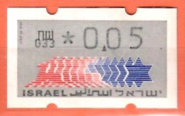 Israel, ATM (Klüssendorf); MiNr. 3; 0,05 NIS; Postfrisch, Automaten Nr. 033; A-2689 - Automatenmarken (Frama)