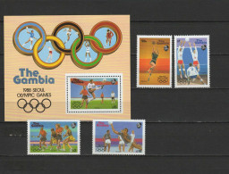 Gambia 1987 Olympic Games Seoul, Football Soccer, Basketball, Volleyball, Hockey, Handball Set Of 4 + S/s MNH - Summer 1988: Seoul