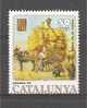 Siega Récolte De Blé Wheat Harvest Donkey Poster Stamp Vignette CATALUNYA Spain Label - Burros Y Asnos