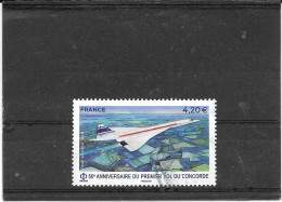 FRANCE 2019  CINQUANTENAIRE DU 1er VOL DU CONCORDE  TIMBRE GOMME CACHET ROND.  PA. Y&T: N°83 - 1960-.... Usati