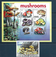 Dominica - 2001 - Mushrooms - Yv 2735/40 + Bf 424 - Funghi