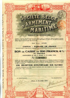 Société BELGE D'ARMEMENT MARITIME; Bon De Caisse - Navigazione