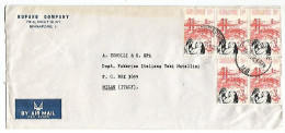 Singapore Airmail CV 16jul1973 With Landmarks C.15 X Pair + Strip3 Pcs - Singapore (1959-...)