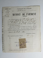 1882 FABRIQUE DE L'EGLISE De AUBECOURT (Moselle 57) MANDAT DE PAIEMENT - 1800 – 1899