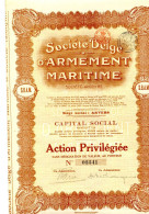 Société BELGE D'ARMEMENT MARITIME; Action Privilégiée - Navegación