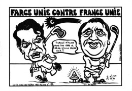 LARDIE Jihel Tirage 85 Ex. Caricature Politique Michel NOIR Et Jean-Pierre SOISSON Franc-maçonnerie  CPM - Satiriques