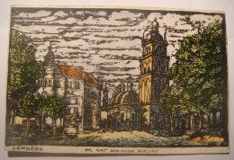 Lwow.Lemberg.Gr.Kat Woloska Kirche.Hand Painted.WWI Time Period.Poland.Ukraine. - Ucrania