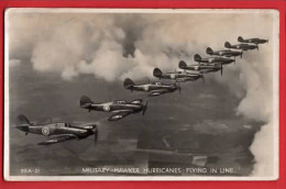 MILITARY HAWKER  HURRICANES  FLYING IN LINE  RP - 1939-1945: 2nd War