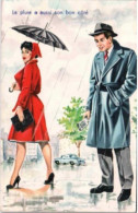 Couple Sous La Pluie.  Cachet Poste 1961 - Contemporánea (desde 1950)