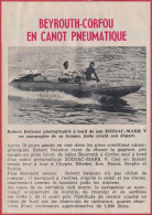 Beyrouth Corfou En Canot Pneumatique Zodiac Mark V. Robert Delanne. Sport. 1970. - Publicités