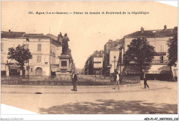 AEXP1-47-0067 - AGEN - Statue De Jasmin Et Boulevard De La République  - Agen