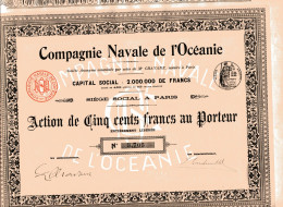 COMPAGNIE NAVALE De L'OCÉANIE - Navigation
