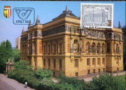 X0164 Austria, Maximum 1983 Museum Francisco Carolinum, Linz, Architecture - Cartes-Maximum (CM)