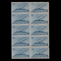 SAN MARINO AIR POST STAMPS.1946/7.25c Blue Blk,Blq10 .SCOTT C41.MNH - Ungebraucht