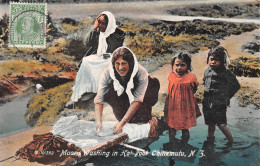 Nouvelle-Zélande - New Zealand - OHINEMUTU - Maoris Washing In Hot Pool - Cachet Barnett, Rawhiti - Voyagé (2 Scans) - Nuova Zelanda