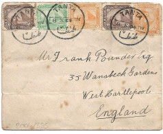 (C04) COVER WITH 1M. X2 + 2M. + 3M. X2 STAMPS - TANTA =< UK 1904 - 1866-1914 Khédivat D'Égypte