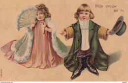 Mijn Vrouw En Ik Reliefkaart 1908 - Groupes D'enfants & Familles