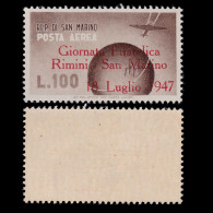 SAN MARINO AIR POST STAMPS.1947.Rimini Phil.100 L Sepia .SCOTT C54.MNH - Unused Stamps